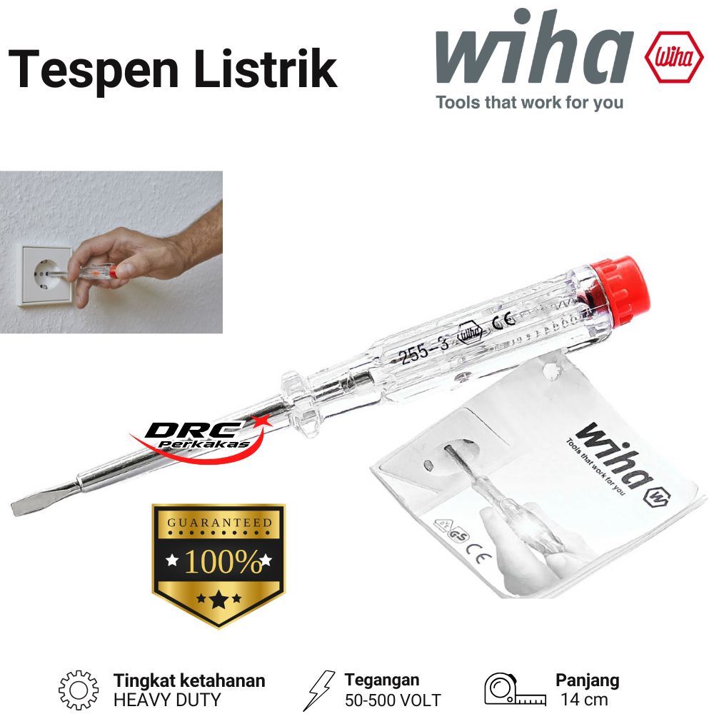 Obeng Listrik Elektrik Testpen Cek Arus Taspen AC Wiha Made In Germany