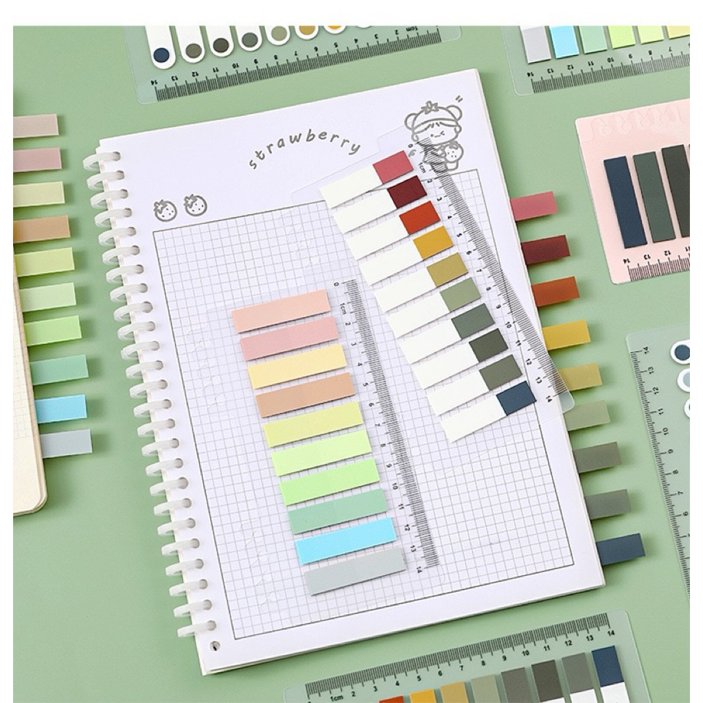 PONMALL- Sticky Notes Pembatas Buku Penanda Halaman Index Pages Maker isi 200 lembar