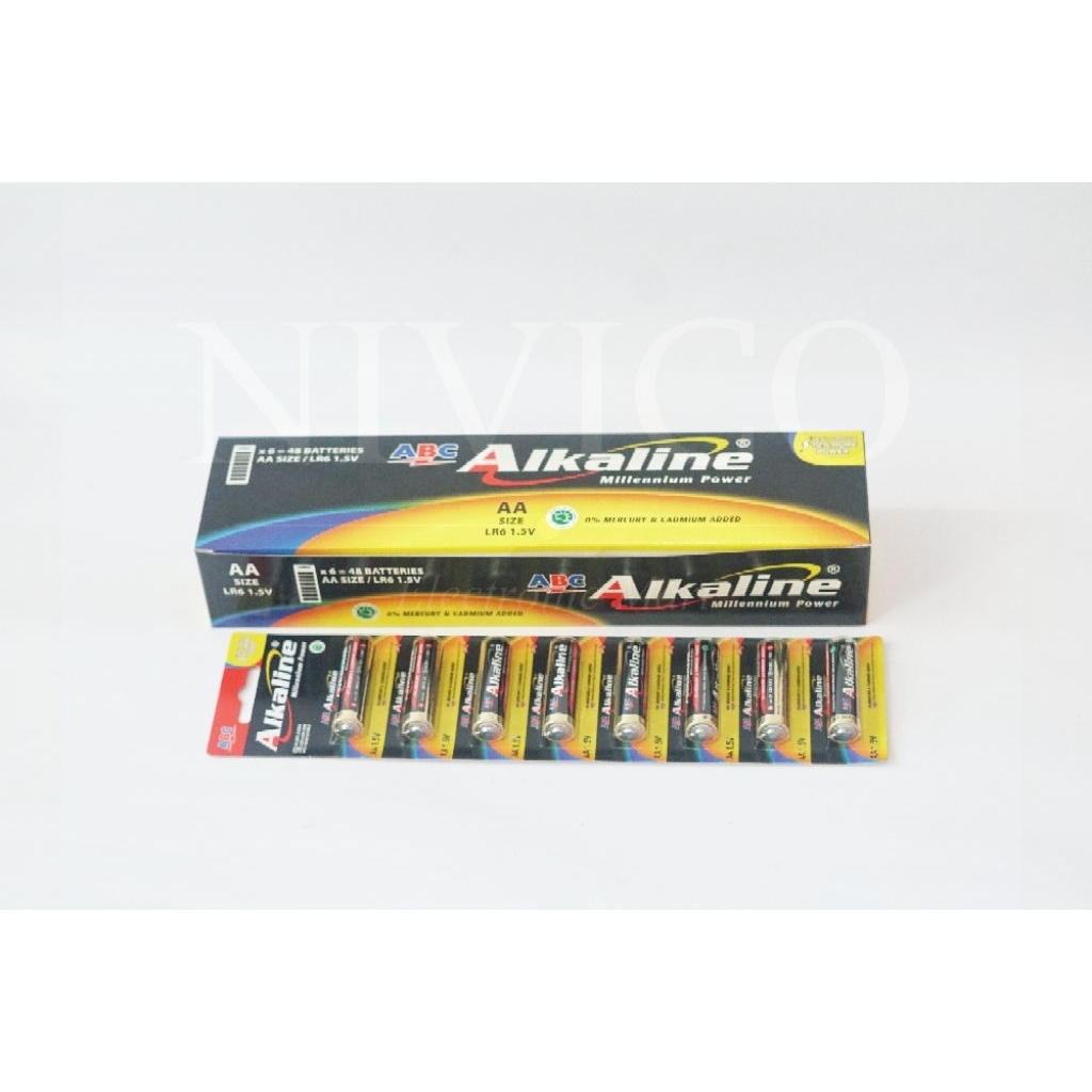BATERAI ALKALINE ABC AA A2 1.5V LR6 MILLENIUM POWER NEW FORMULA ISI 8 PCS