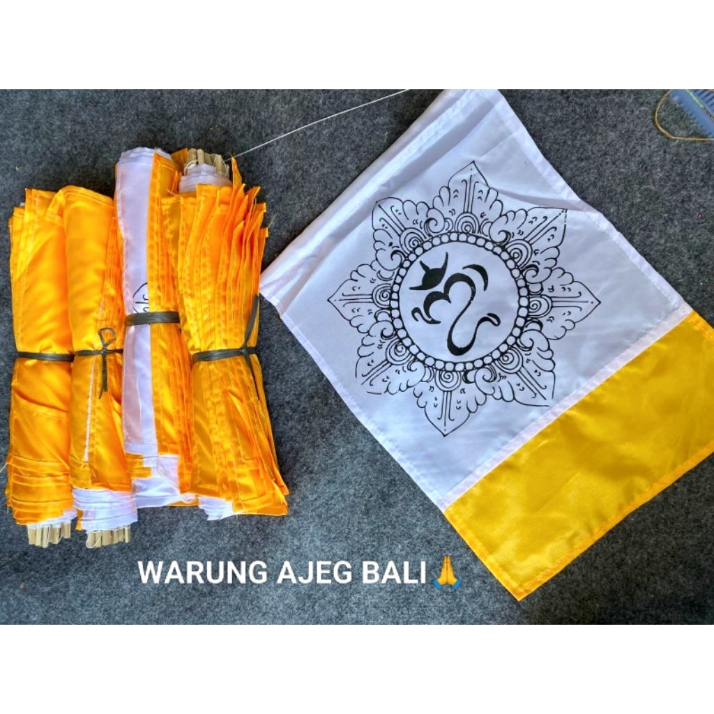 SATU KODI 20PCS KOBER PENJOR PUTIH KUNING | KOBER KAIN SATIN | PENJOR GALUNGAN