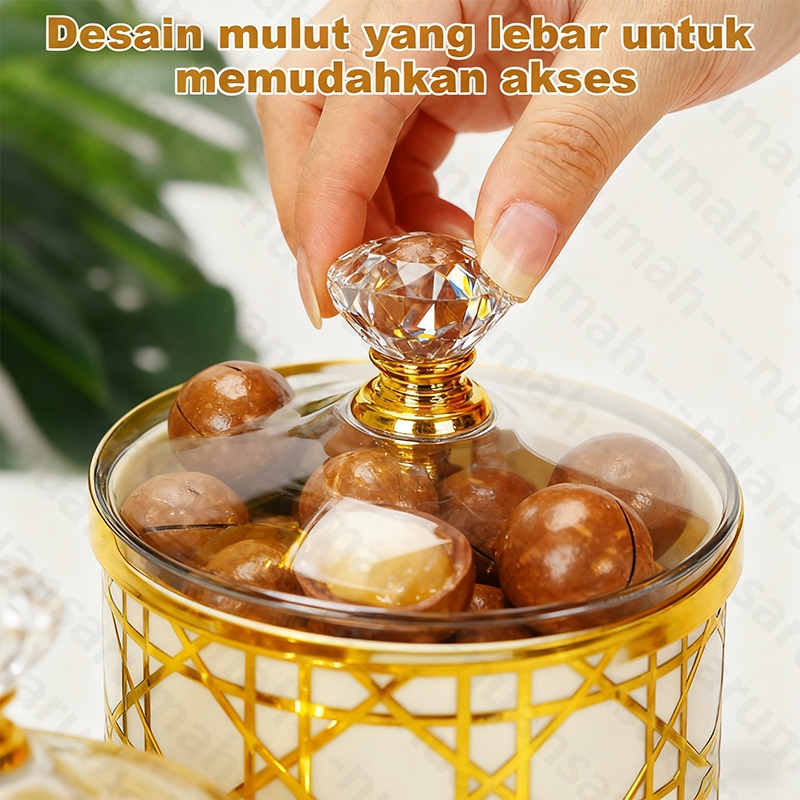 Toples Akrilik Aesthetic Toples Makanan Akrilik Transparan Multifungsi Wadah Kacang Bumbu