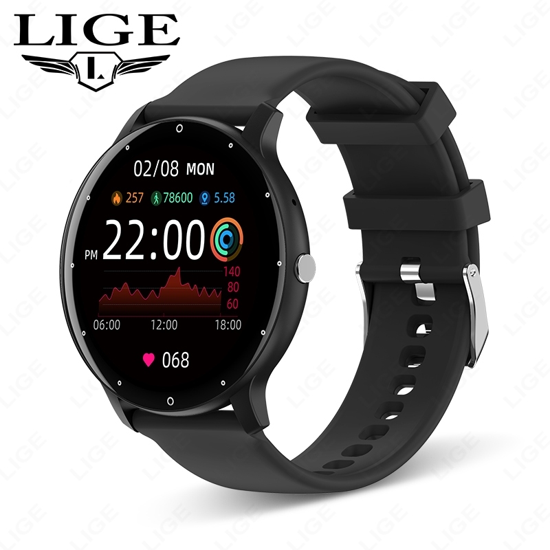 LIGE Smart Watch Men Women Asli Anti Air Multi Fungsi Fitness Sports Jam Tangan Pria Wanita Pintar F