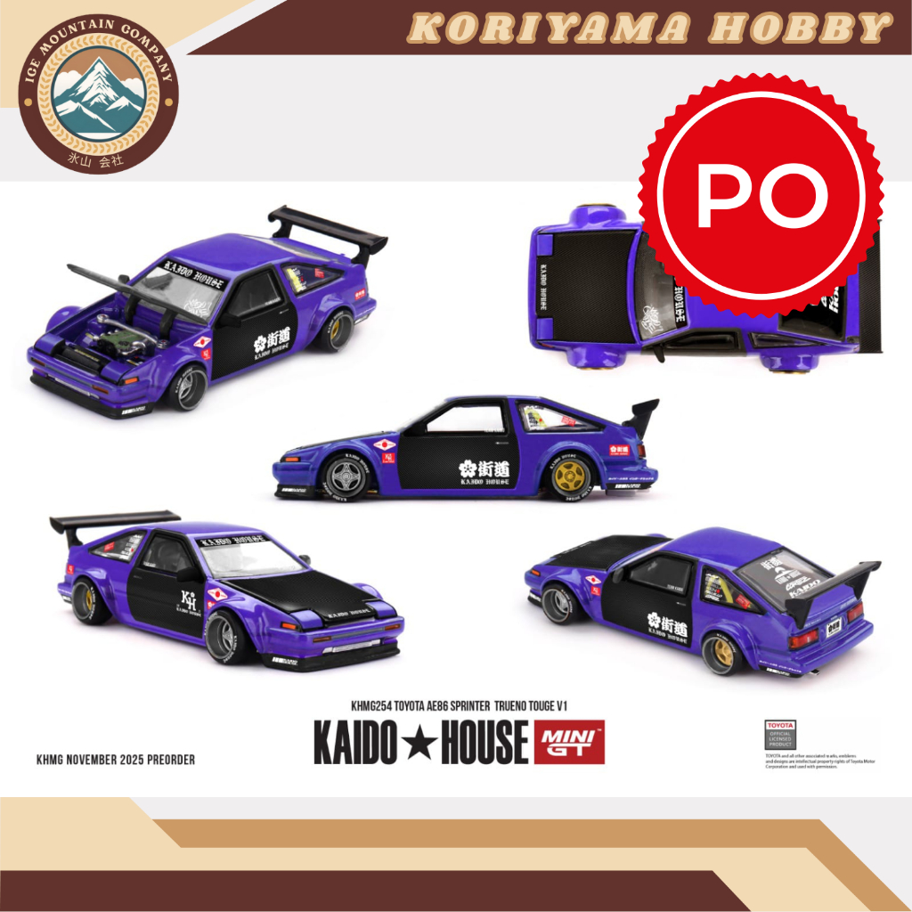 Mini GT Kaido 254 Toyota AE86 Sprinter Trueno TOUGE V1 MiniGT