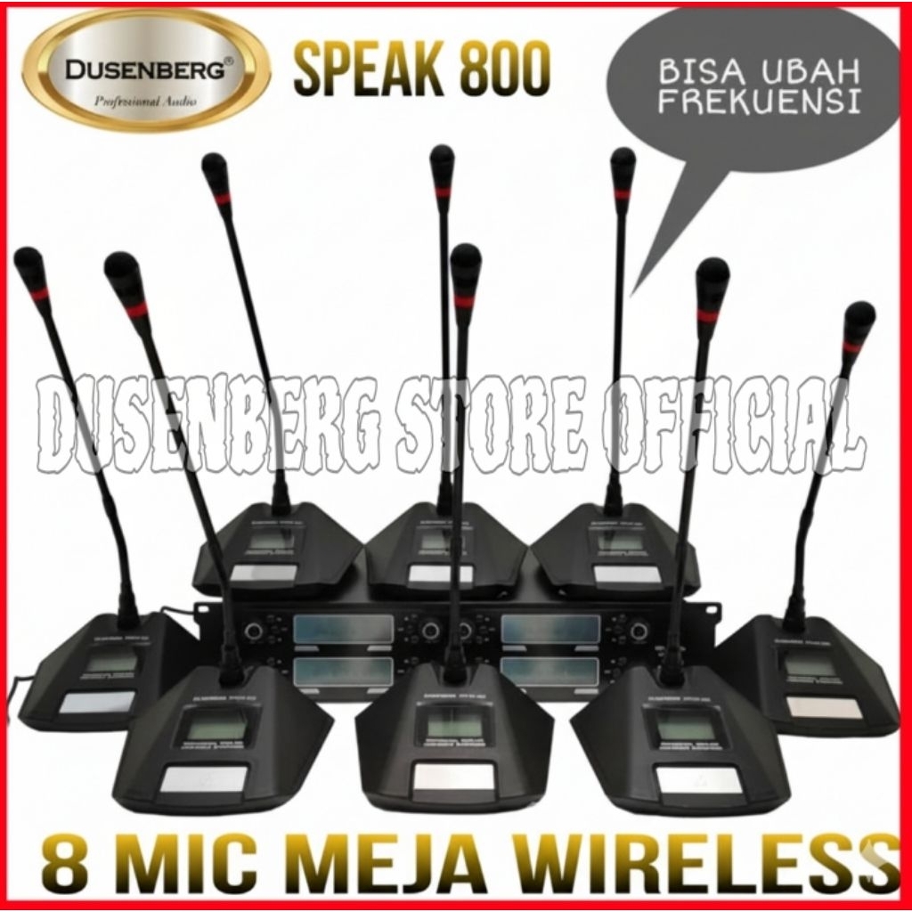 8 Mic Meja Wireless Conference DUSENBERG Speak 800 Bisa Ubah Frekuensi