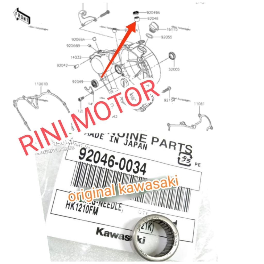 bearing laher bambu stut kopling KLX230 KLX 230 original