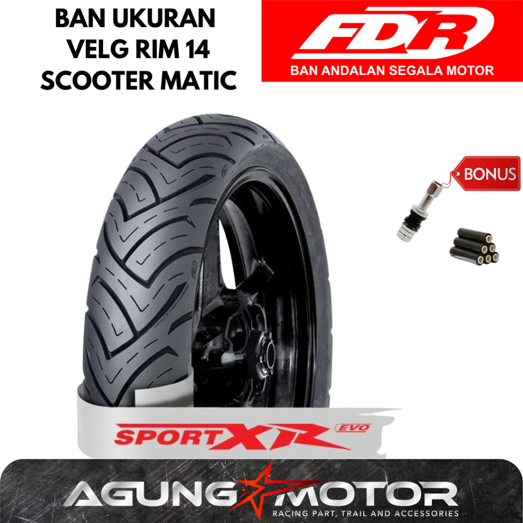 Ban Motor FDR SPORT XR EVO Tubeles Motor Scooter Matic Velg 14