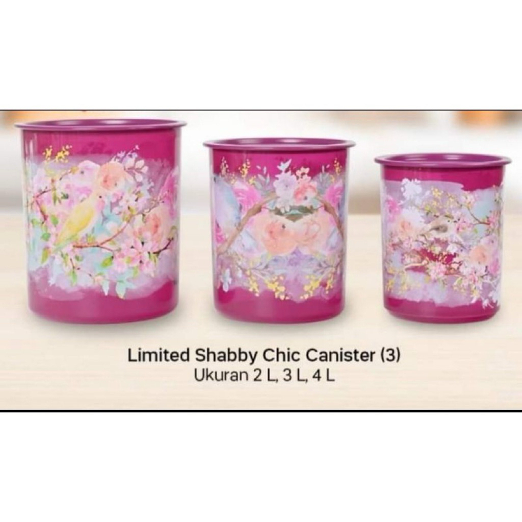 Limited Shabby Chic Canister Tupperware Original
