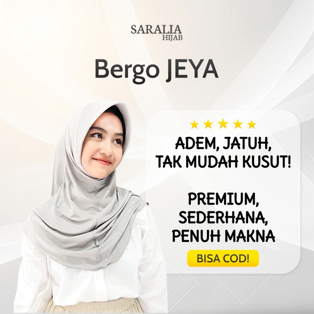 BERGO Oval Jersey Hamidah JEYA SIZE M Hijab sekolah | kerudung langsung instan | bergo anti tembem S