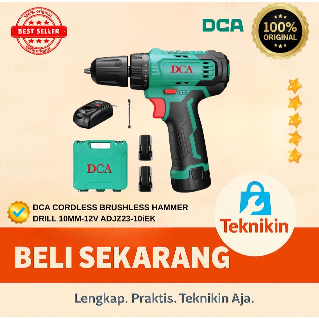 DCA ADJZ23-10iEK CORDLESS BRUSHLESS HAMMER DRILL 10MM-12V