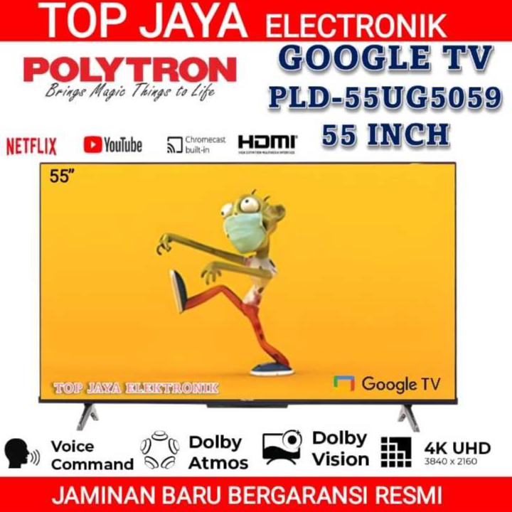 LED TV POLYTRON 55 INCH SMART GOOGLE PLD-55UG5059 NEW SERIES