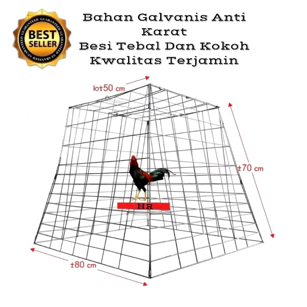 KANDANG KURUNGAN AYAM BESI LIPAT PIRAMIDA GALVANIS