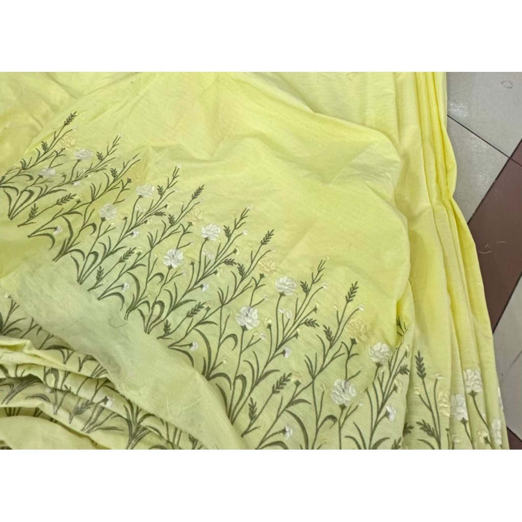 PROMO KAIN KATUN BORDIR IMPORT MOTIF PINGGIR BAHAN BAJU GAMIS DRESS OUTER TUNIK PRRMIUM