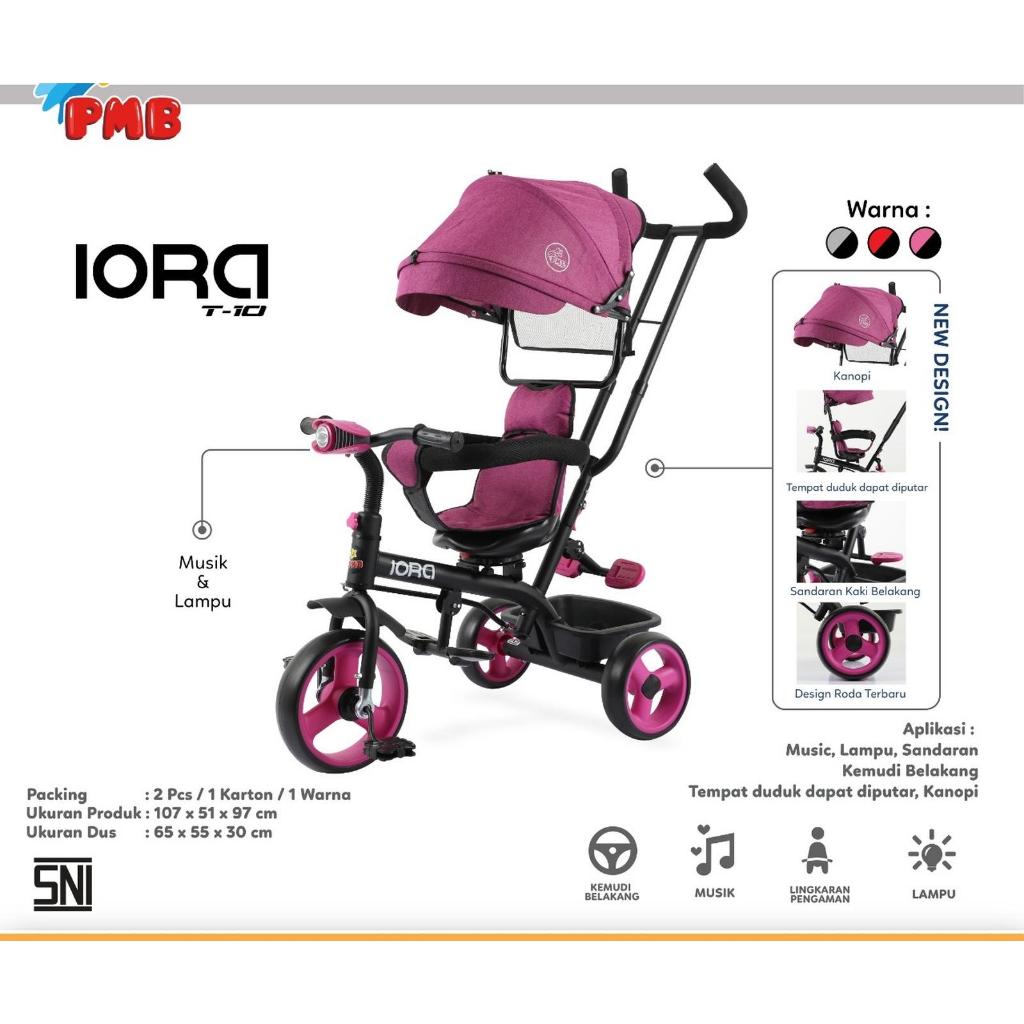 Sepeda anak roda tiga pmb iora t10 sepeda roda tiga anak stroller iora t10