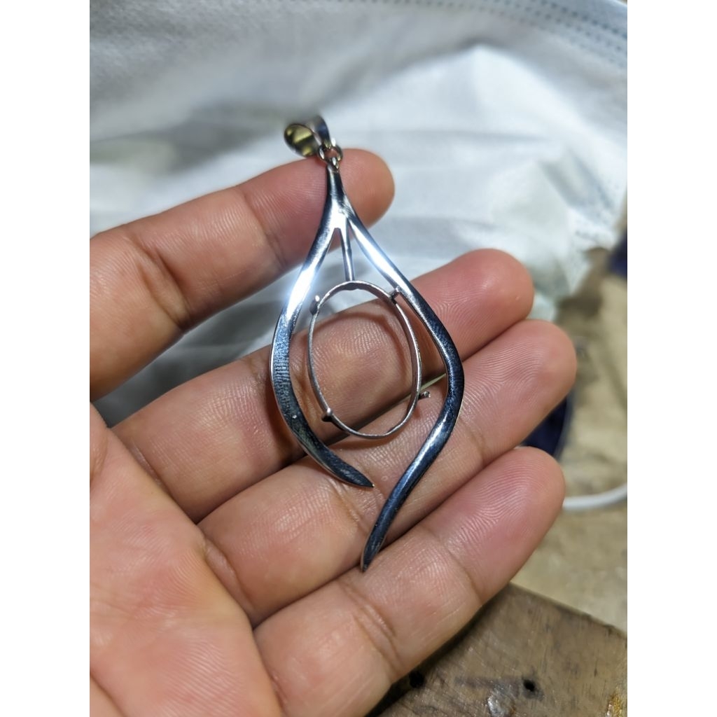 emban liontin batu akik, frame liontin, cangkang liontin handmade, kerajinan tangan emban liontin re