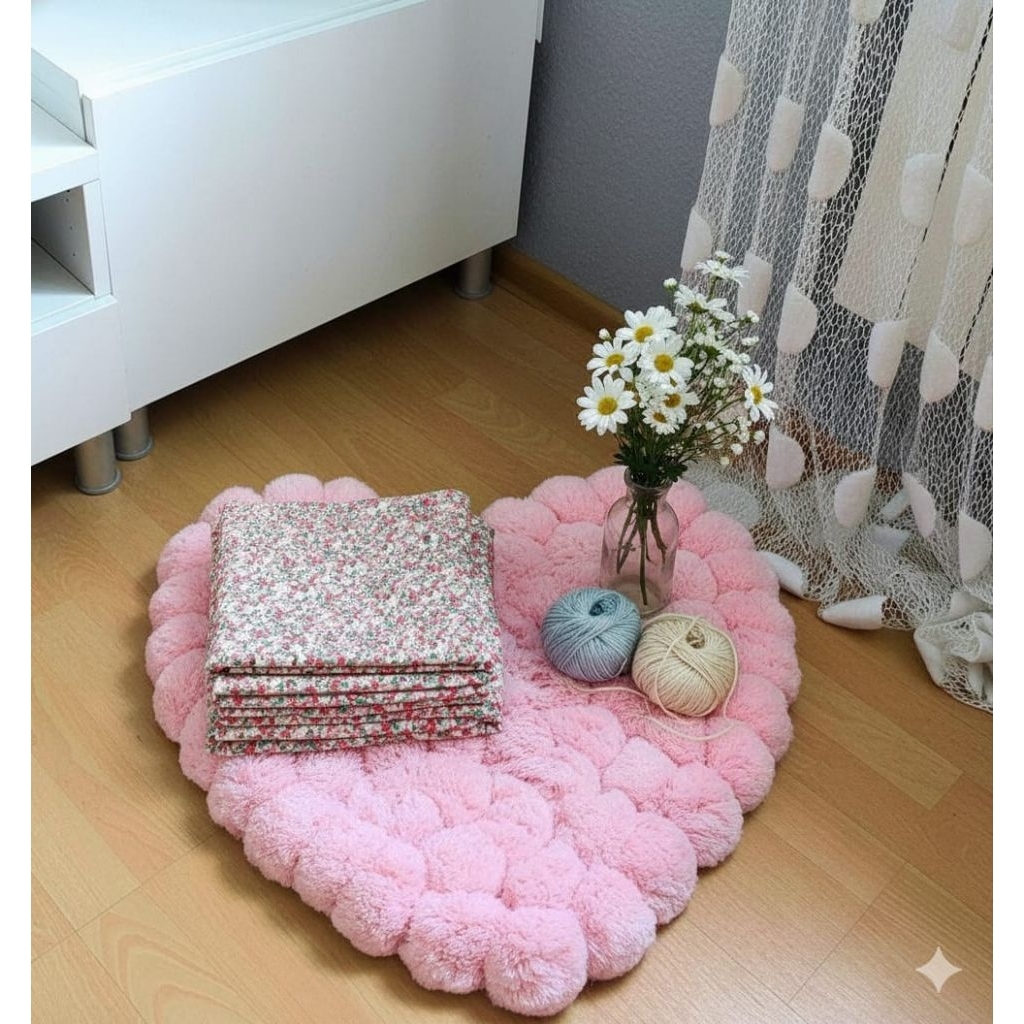 Katun Crinkle Premium Motif Floral Vintage Merah Muda | Bahan Crinkle Airflow / Crinkle Bunga Import