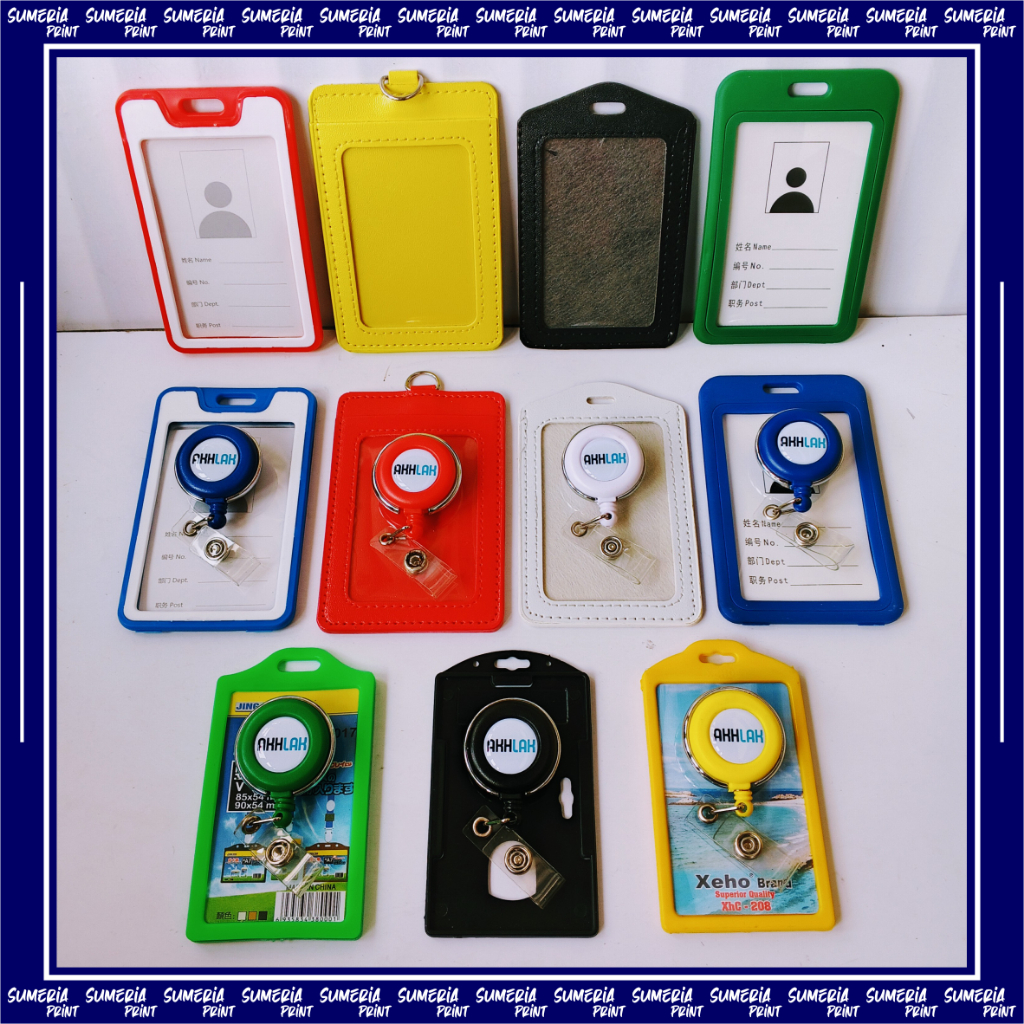 Gantungan Yoyo Id Card Putar Stainless Akhlak BUMN + Tempat/Holder Id Card