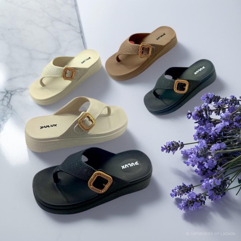 Sandal Jepit Wanita Dulux 702B Sandal Karet Sandal Jepit Motif Gesper