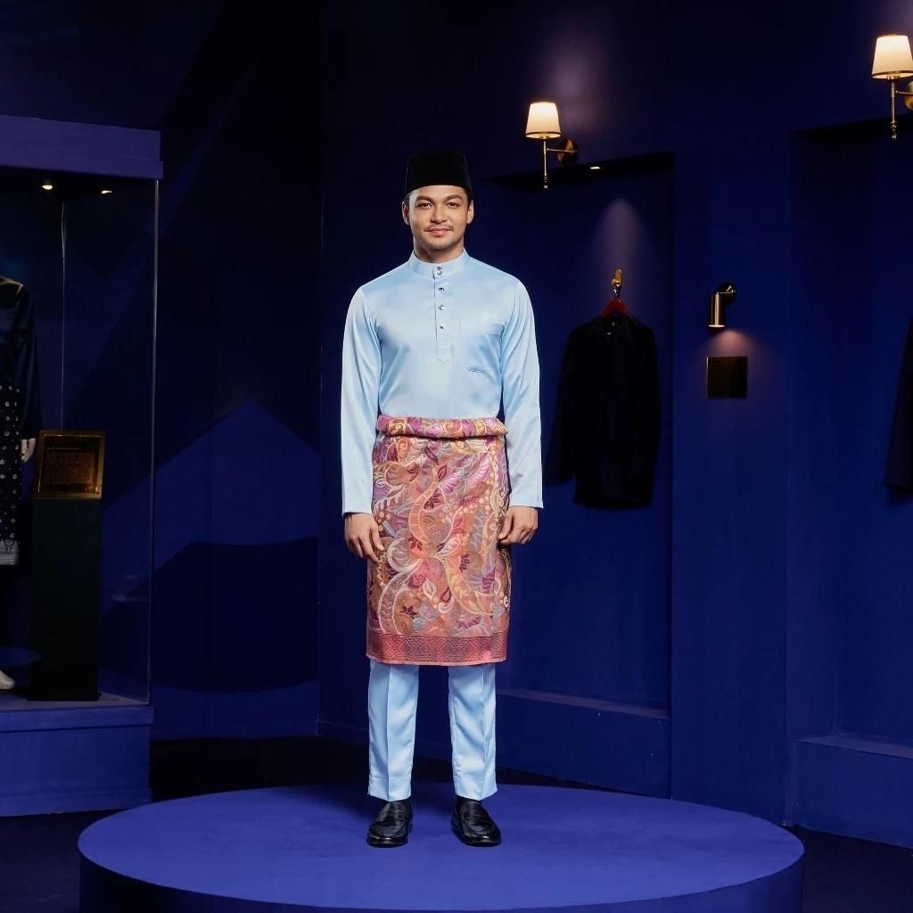 Set Baju Celana Melayu Cekak Musang Teluk Belanga Pria Pakaian Koko Adat Khas Melayu Malaysia