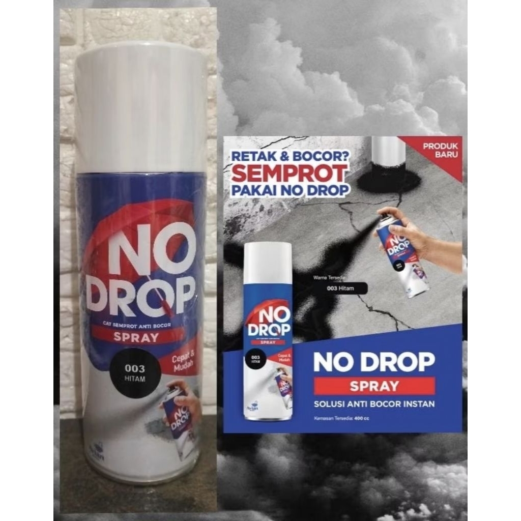 NO DROP SPRAY PAINT 003 BLACK CAT SEMPROT RUBBER ELASTIS SEPERTI KARET ANTI BOCOR Untuk TEMBOK BETON