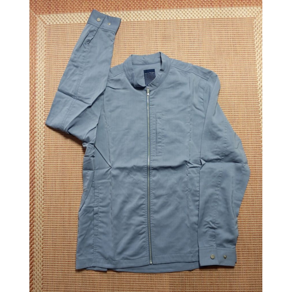 Jaket US n them casual biru muda outdoor windbreaker work jacket