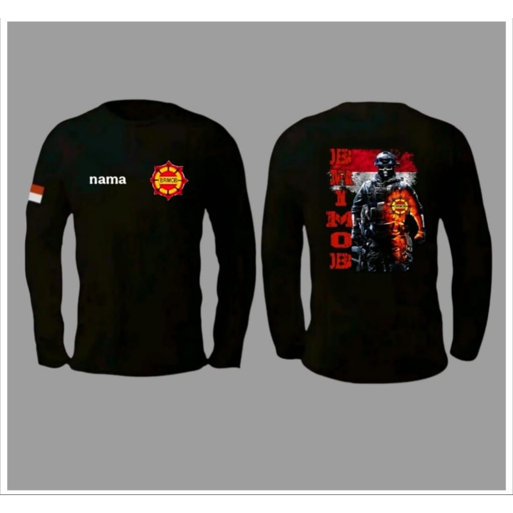 KAOS LENGAN PANJANG TACTICAL BRIMOB GAGAH KEREN KAOS OBLONG PRIA