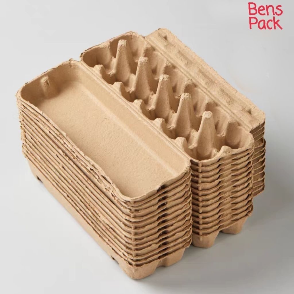 [20 Pcs] Paper Egg Box 10 Lubang Tray Egg Kotak Telur Kertas dengan Pengunci Wadah Telur