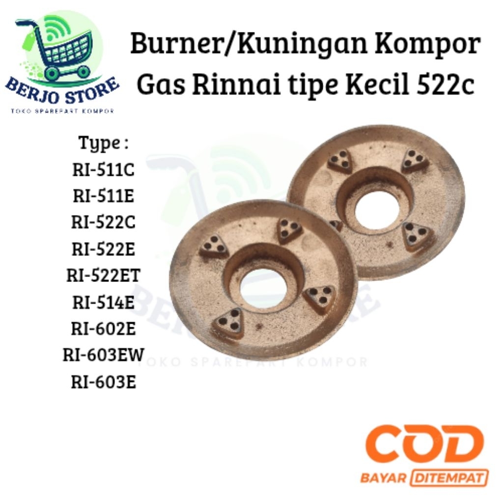 TERMURAHH...BURNER KOMPOR GAS RINNAI 1 TUNGKU/2 TUNGKU TIPE KECIL 7cm