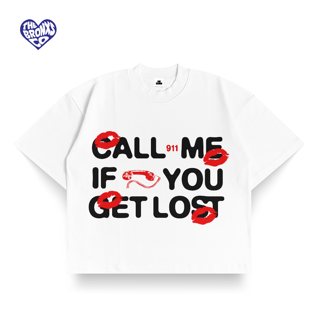 Bronxs Tshirt Boxy Call Me If You Get Lost - White