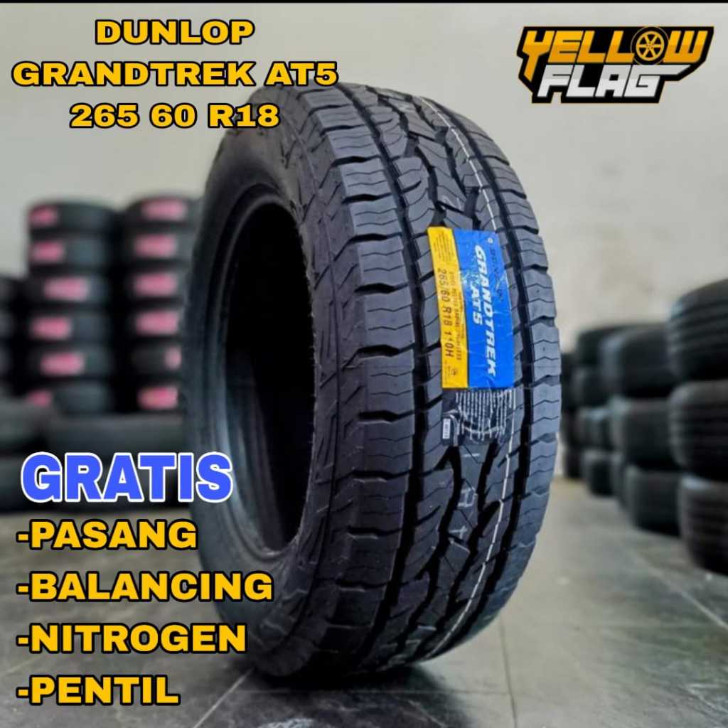 Ban mobil standar pajero ring 18 265/60 dunlop grandtrek at5 - ban mobil tubles semi offroad r18