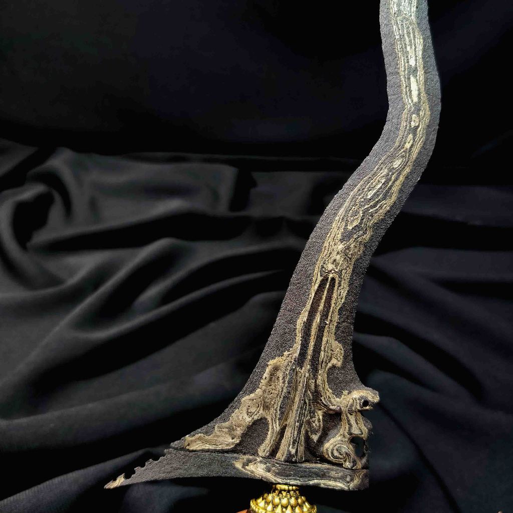 Keris Luk 5 Singo Barong Pamor Kulit Semangka