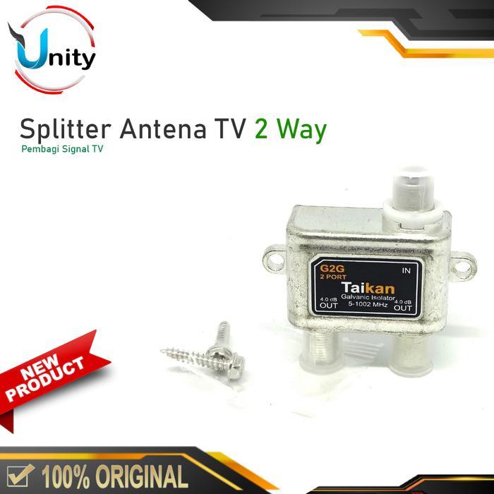 New Splitter Antena TV 2 Way Spliter Signal TV 2W 2Cabang Taikan