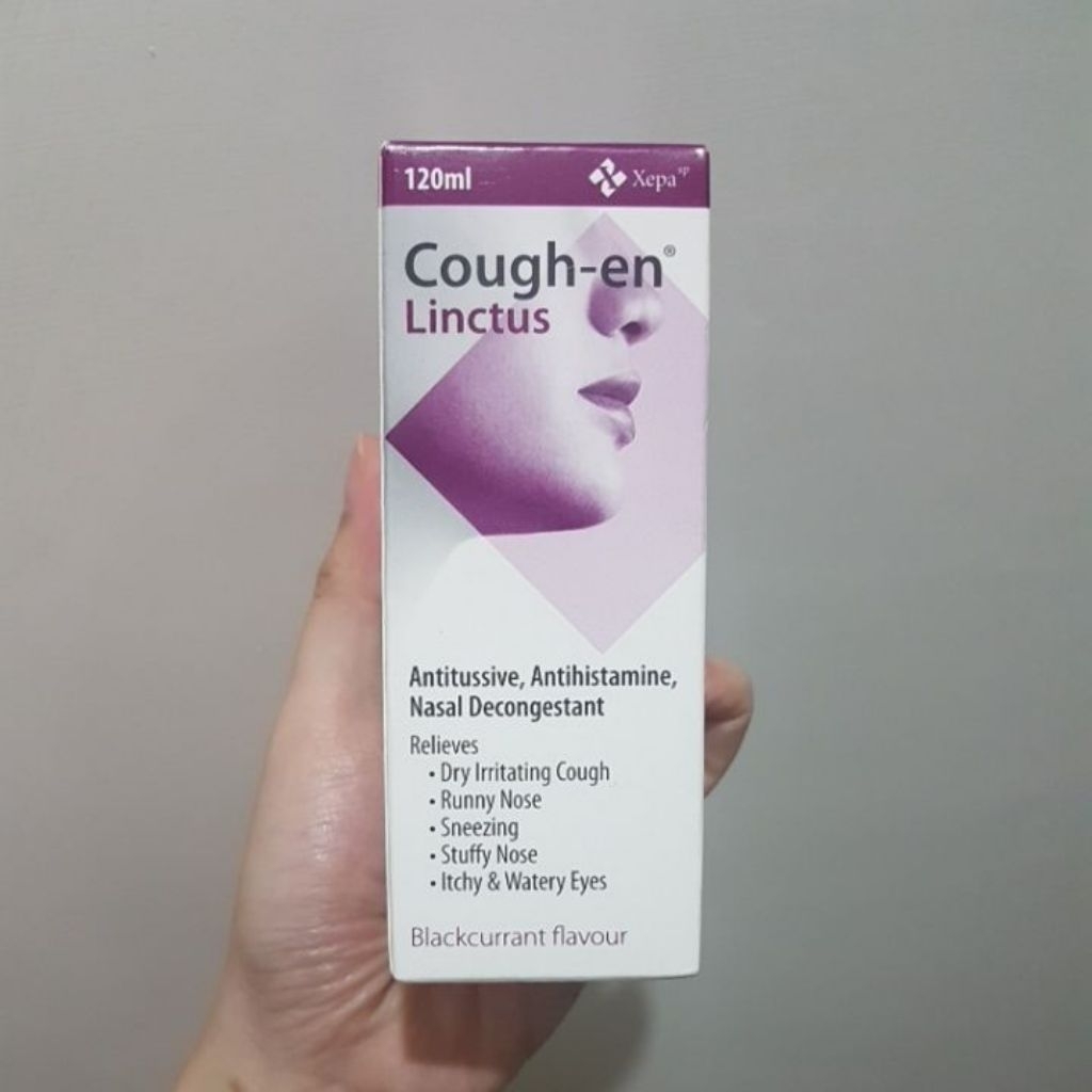 Cough en linctus obat batuk pilek radang hidung tersumbat bersin dan mata gatal hingga ber air origi