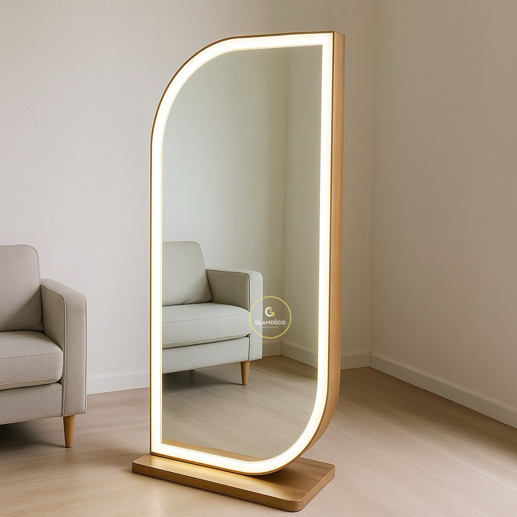 Kaca rias lampu led vanity mirror cermin standing