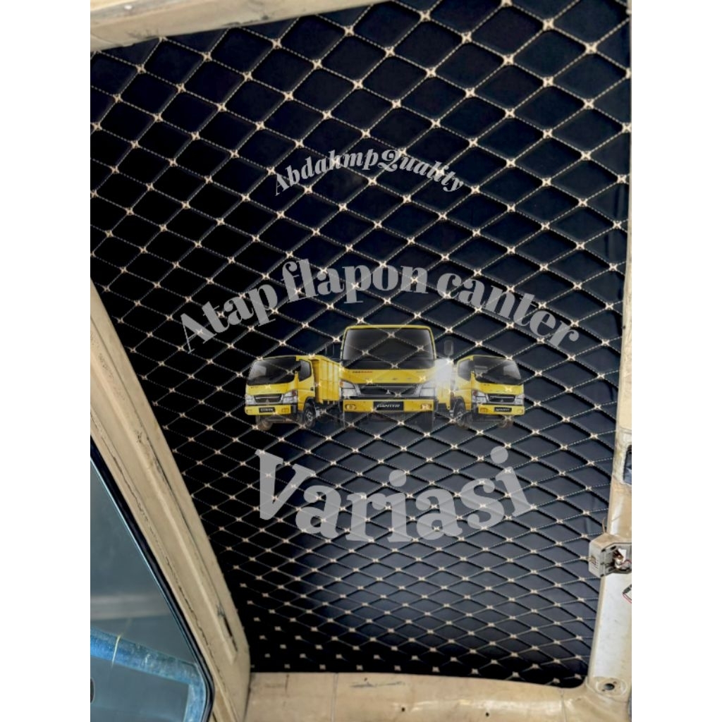Cover Atap Flapon Mobil Canter Motif wajik Variasi Benang Bahan Kulit free lem