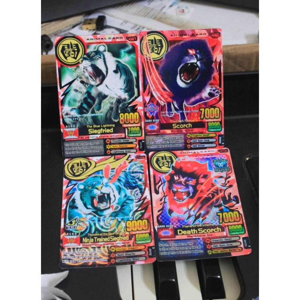 Animal kaiser Ultra rare set replica/salinan : scorch, death scorch, siegfried, ninja trained siegfr