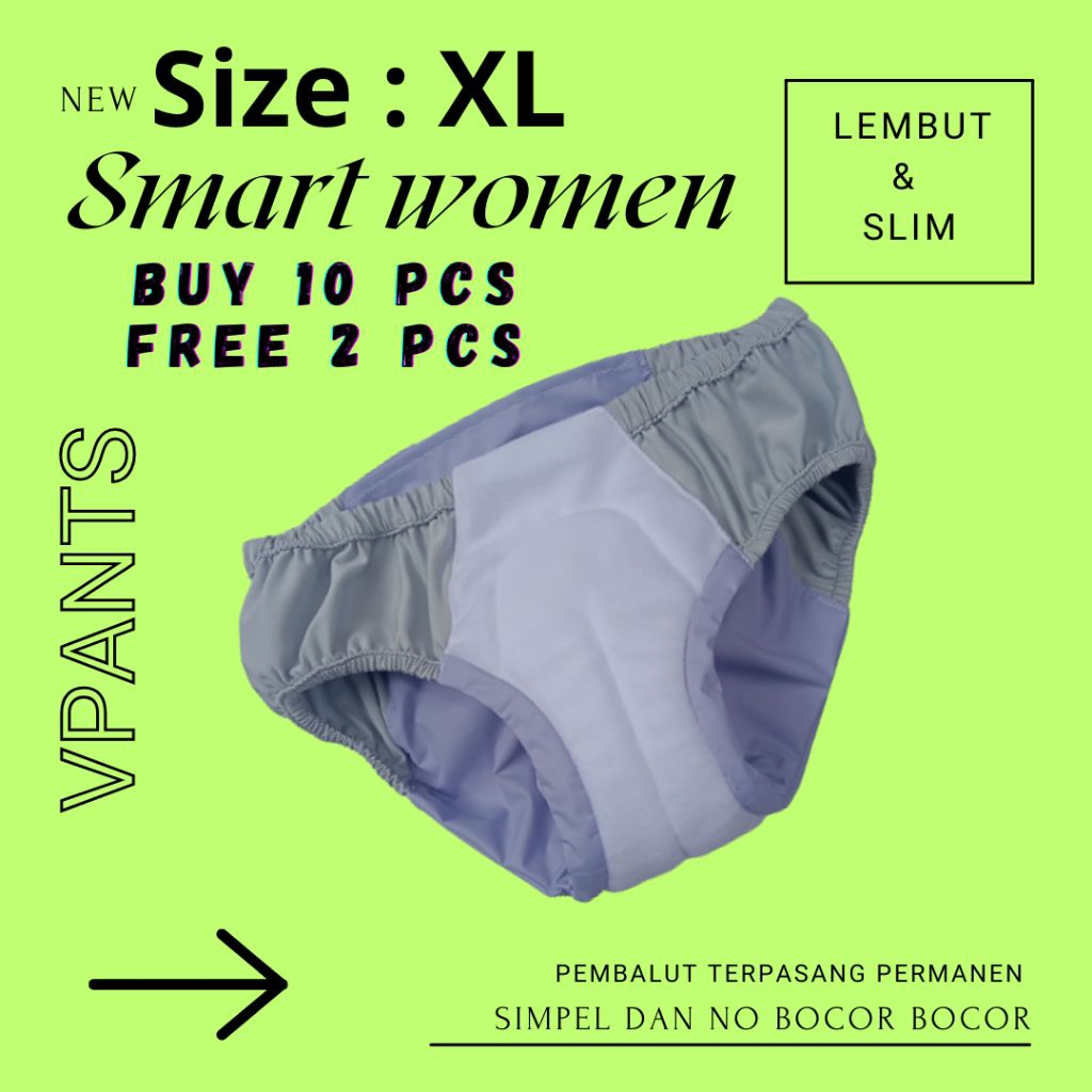 Pembalut wanita Vpants Smart women Size : XL 1pcs | Celana Pembalut | Pembalut wanita | Pembalut Kai