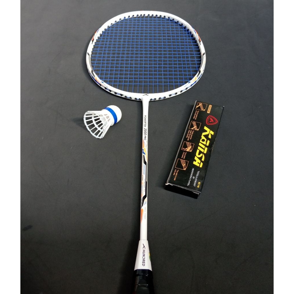 Raket badminton bekas second original hundred powertek 2000 pro