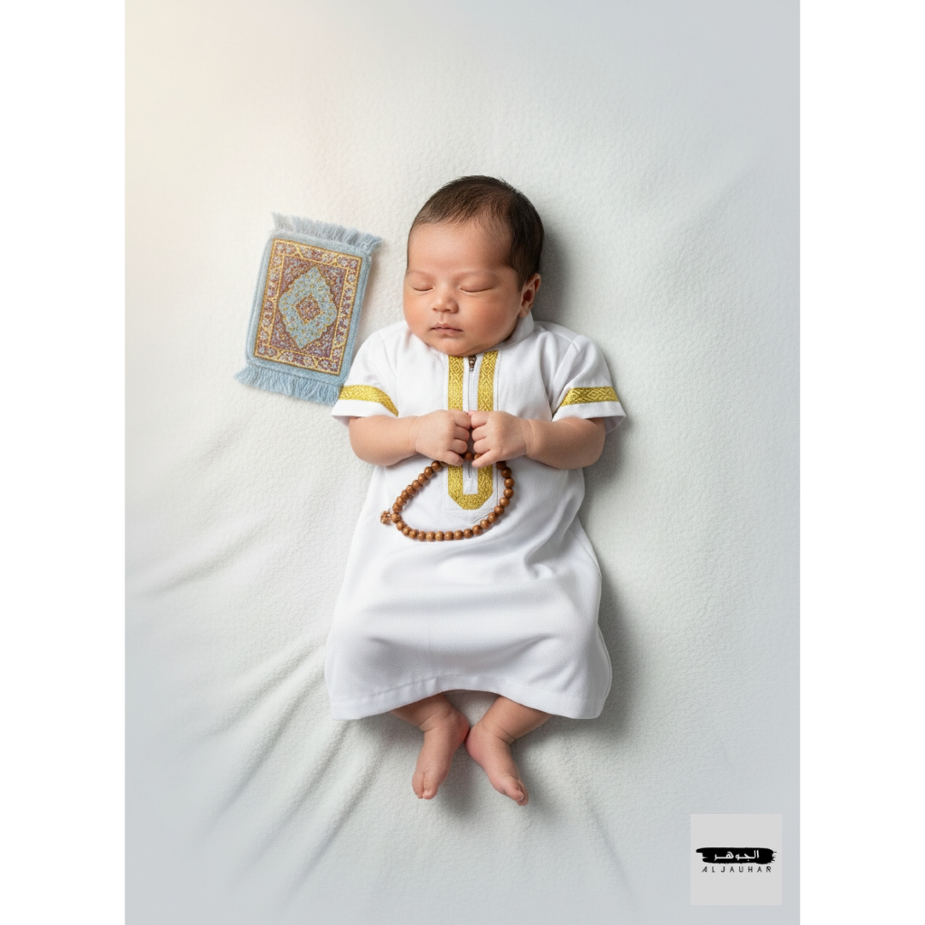 ALJAUHAR Baju Koko Jubah Bayi New Born dan Anak Gamis Aqikah