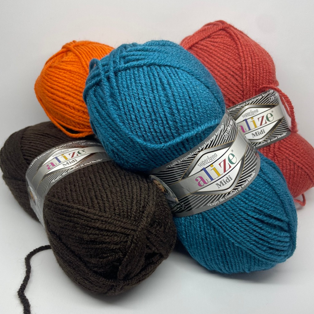 Benang rajut wol Alize Superlana Midi tebal wool yarn for crochet & knitting