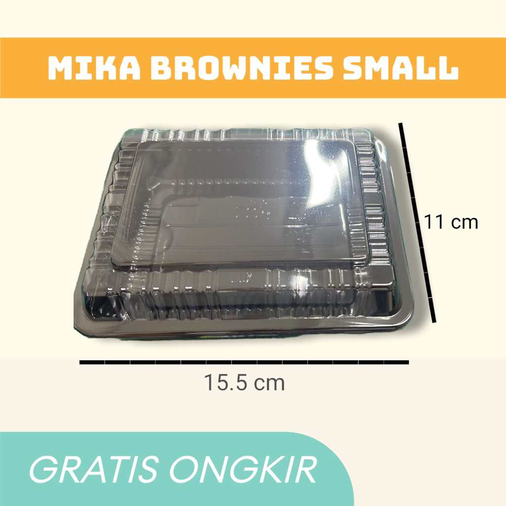 Mika Brownies Tray/ Tempat Kue Bolu Small Large / Kotak Kue Coklat Keju
