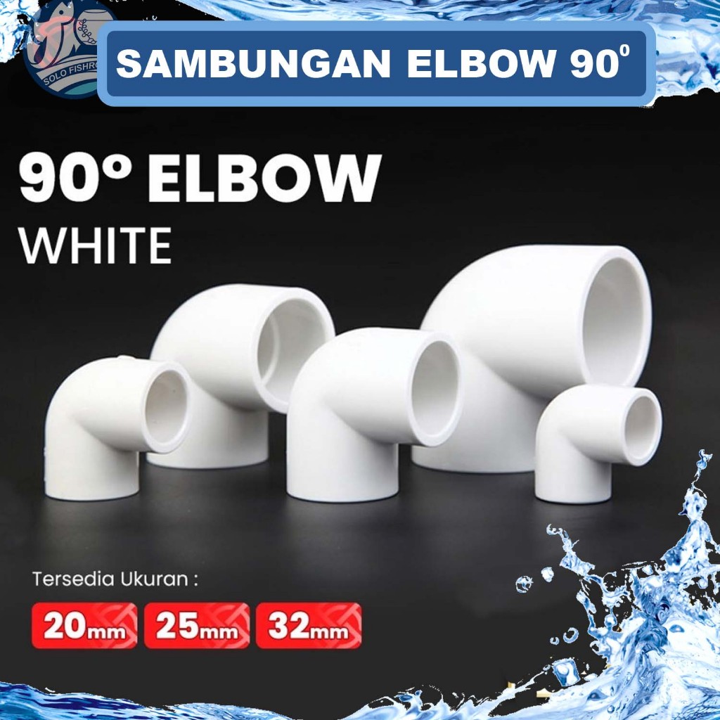 Sambungan Elbow 90 Derajat Untuk Pipa 20, 25, 32 Milimeter (mm)