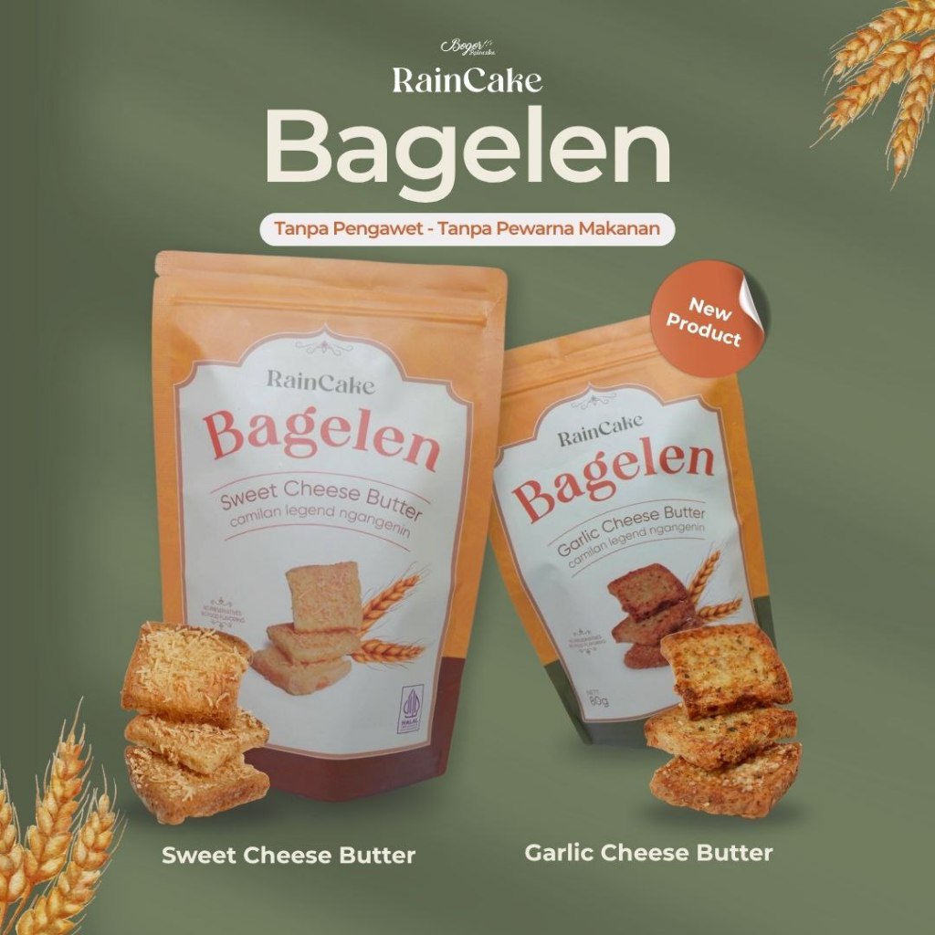Bogor Raincake - Roti Bagelen Sweet Cheese Butter - Roti Bagelen Garlic Cheese Butter - Camilan Lege