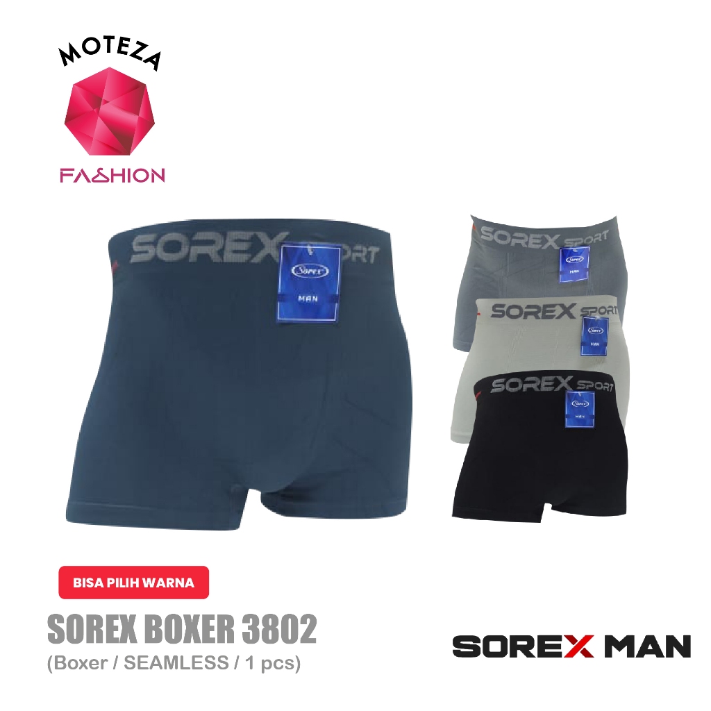 Sorex Man 3802 CD Celana Dalam Pria Laki Sport Seamless | Boxer | Size M-L XL-XXL | BISA PILIH WARNA