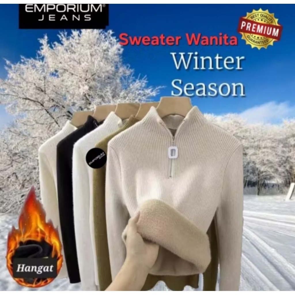 Sweater Wanita import tebal winter hangat
