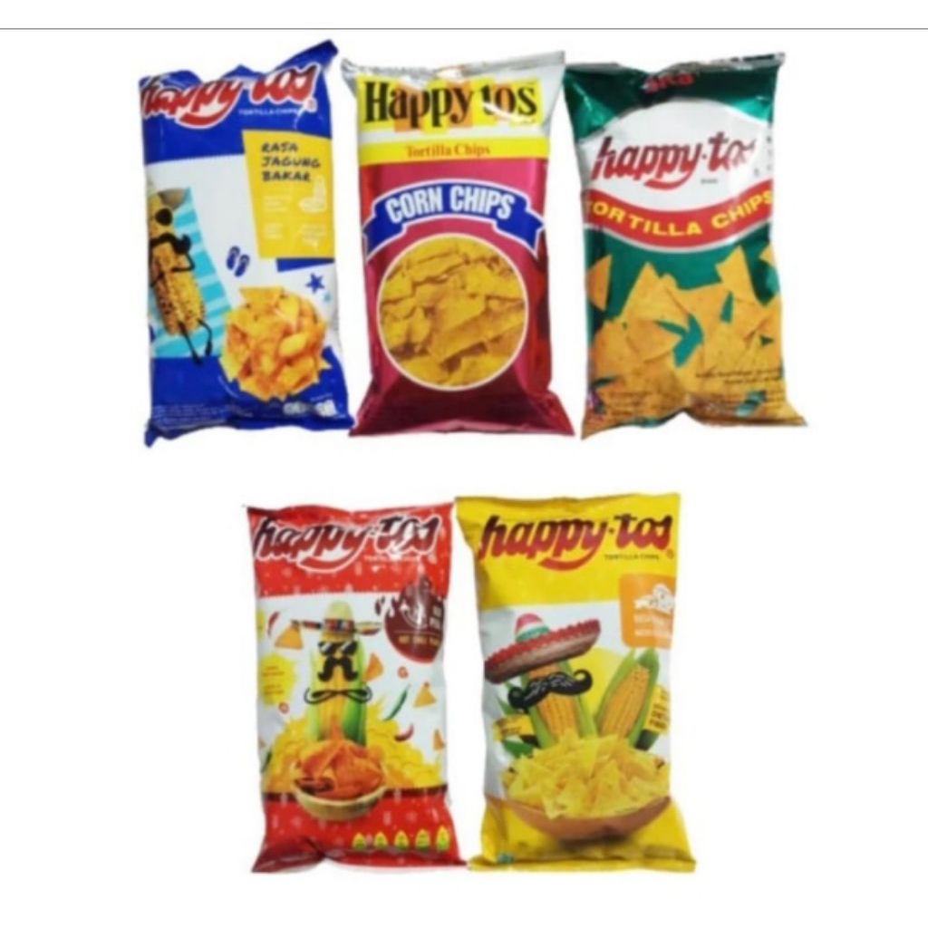 HAPPY TOS TORTILA CHIPS MERAH 140 GR JUMBO TERMURAH