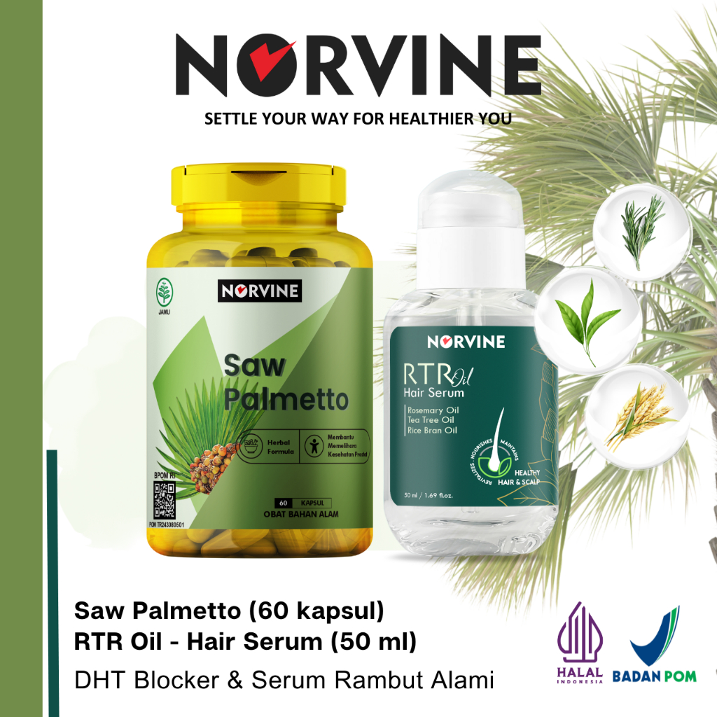 [Paket 2in1] Norvine Saw Palmetto & Norvine Rosemary Oil Hair Serum