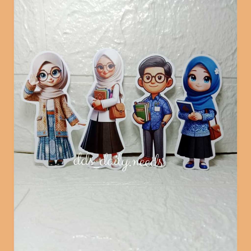 Topper 3D Selamat Hari Guru Untuk Buket Ukuran 11cm  & 13cm/ Topper Selamat Hari Guru Perlengkapan B