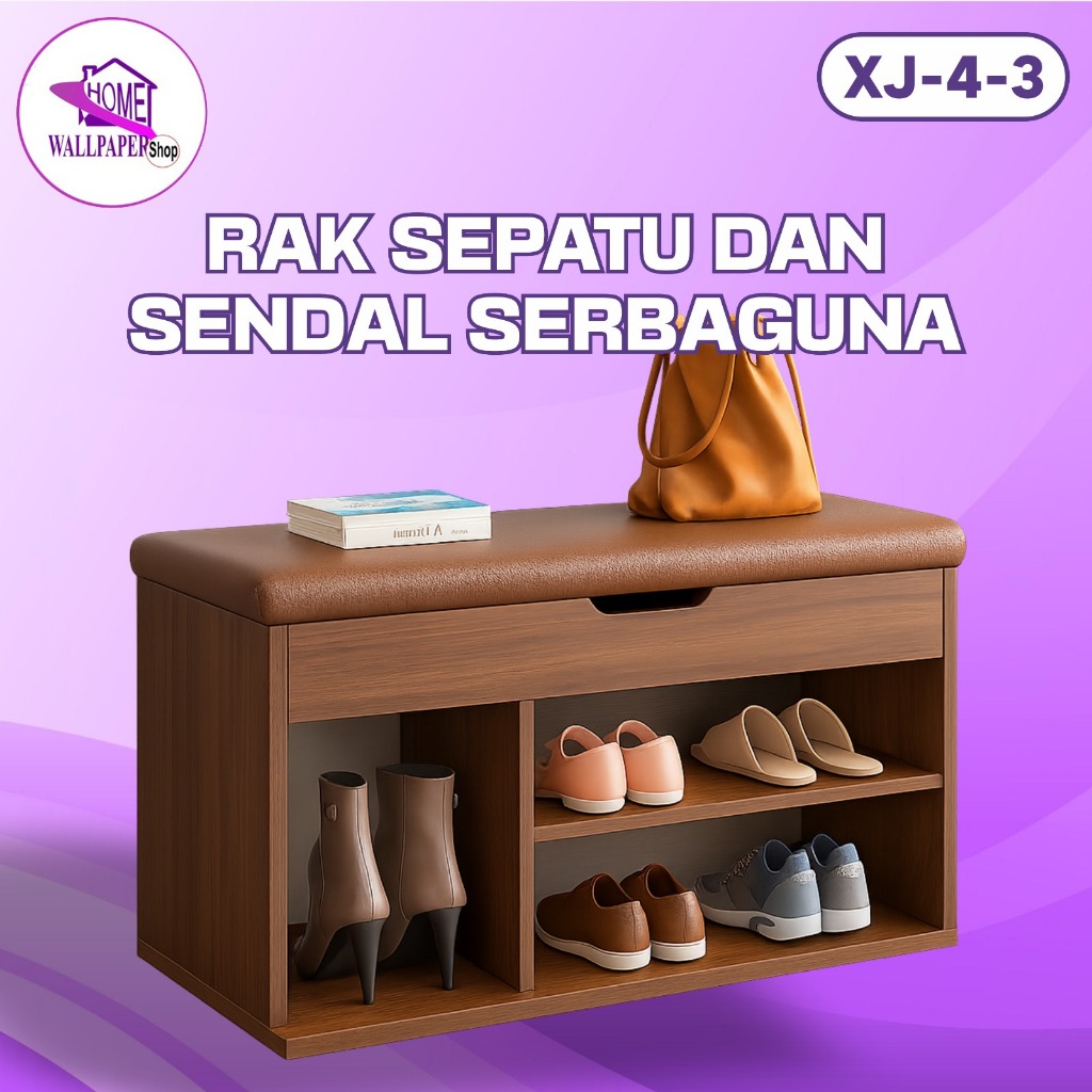 Bangku Rak Sepatu 2 Susun Rak Kabinet Minimalis Rak Penyimpanan Sepatu