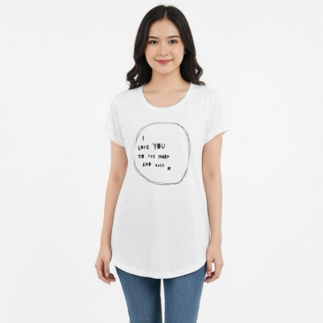 Ninety Degrees By Logo Jeans Kaos Wanita P6578