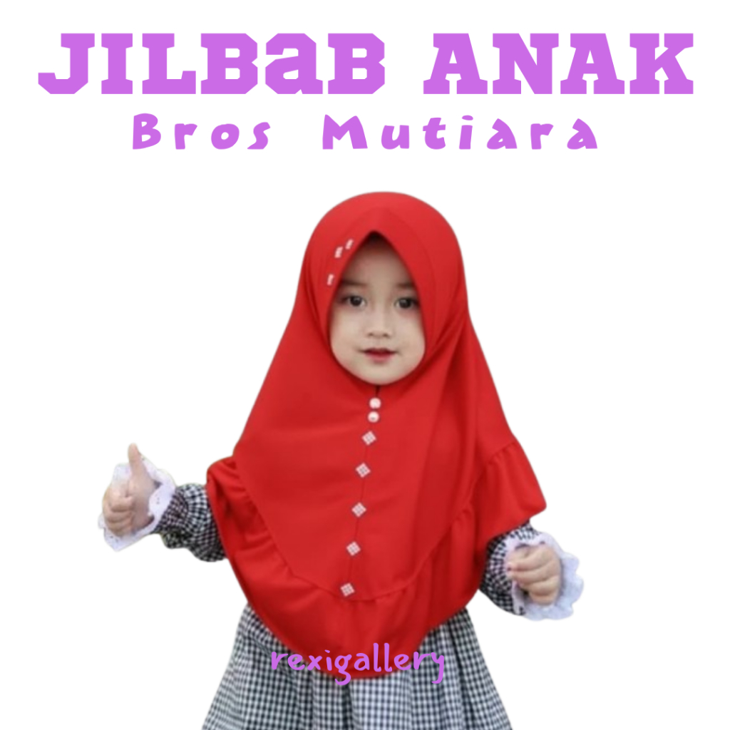 Jilbab Anak Bros Liontin - Hijab Ped Busa 3 4 5 6 Tahun - Kerudung Instan Anak